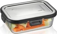 Lunchbox GEFU "MILO", silber (transparent, silberfarben, schwarz), B:13cm H:5,9cm