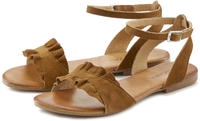 Sandale LASCANA "offener Schuh", Damen, Gr. 37, braun (camelfarben), Obermaterial:
