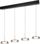 TRIO LEUCHTEN LED Pendelleuchte "CELESTE dimmbare LED H&auml;ngelampe aus Metall Glas &