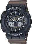 Chronograph CASIO G-SHOCK, gr&uuml;n (dunkelbraun, schwarz), Armbanduhren, Herren,