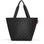 Shopper REISENTHEL "Einkaufstasche, shopper M", schwarz (glossy dots schwarz),...