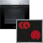 CONSTRUCTA Elektro-Herd-Set "CX5HS608", Energieeffizienz: A, schwarz (schwarz,