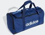 Sporttasche ADIDAS PERFORMANCE "LINEAR DUFFELBAG M", Damen, blau (dunkelblau, wei&szlig;),