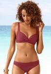 Triangel-Bikini LASCANA, Damen, Gr. 42, Cup B, rot (rostrot), Polyamid, unifarben,