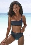 Bustier-Bikini-Top LASCANA "Yves", Damen, Gr. 34, Cup A/B, schwarz,