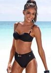 Highwaist-Bikini-Hose LASCANA "Yves", Damen, Gr. 38, N-Gr, schwarz,