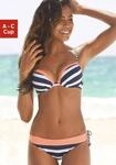 Push-Up-Bikini-Top KANGAROOS "Anita", Damen, Gr. 32, Cup A, blau (marine, wei&szlig;),