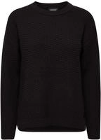 Strickfleece-Pullover OXMO "Strickpullover OXMilla", Damen, Gr. L, schwarz,