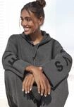 Kapuzenpullover ELBSAND, Damen, Gr. 40/42, grau (anthrazit), Feinstrick,