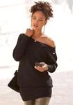 Longpullover LASCANA, Damen, Gr. 32/34, schwarz, Rippstrick, Obermaterial: 50%