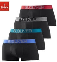 Hipster S.OLIVER, Herren, Gr. S, 4 Stk., bunt (schwarz, blau, schwarz, petrol,