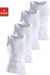 Unterhemd CLIPPER, Herren, Gr. 3, 4 Stk., N-Gr, wei&szlig;, Doppelripp, Obermaterial: 100%