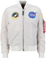 Bomberjacke ALPHA INDUSTRIES "MA-1 VF Vintage Fit NASA", Herren, Gr. S, grau...