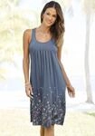 Strandkleid BEACHTIME BY LASCANA "mit Blumenprint am Saum, lockeres H&auml;ngerchenkleid