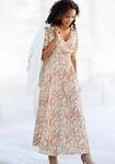 Maxikleid LASCANA "mit Alloverdruck und V-Ausschnitt aus Webware", Damen, Gr. 40,