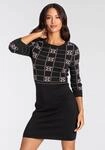 Strickkleid MELROSE, Damen, Gr. 34, N-Gr, rosa (rosa, schwarz), Feinstrick,