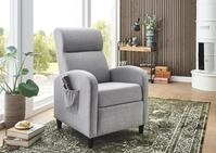 Relaxsessel OTTO HOME "Tom", grau (hellgrau), B:65cm H:102cm T:90cm, Sessel,