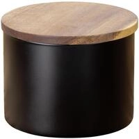 Vorratsdose WENKO "Modell Mio", schwarz (dose: schwarz, deckel: braun), H:8,5cm