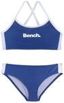 Bustier-Bikini BENCH., Jungen, Gr. 122/128, N-Gr, blau (blau, wei&szlig;), Polyamid,
