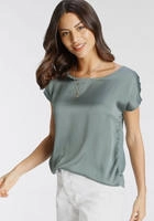 Shirtbluse LAURA SCOTT "mit Satin-Vorderteil und hochflexiblen Jersey-R&uuml;cken",