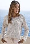 Sweatshirt LASCANA, Damen, Gr. 32/34, beige (nougat, beige), Sweatware, Obermaterial: