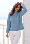 Stehkragenpullover BUFFALO, Damen, Gr. 36/38, blau (blau meliert), Strick,