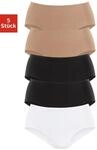 H&uuml;ftslip, Damen, Gr. 32/34, beige (beige, schwarz, wei&szlig;), Obermaterial: 95%