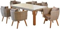 Garten-Essgruppe MERXX "Imperia", beige, Aluminium, Kunststoff, Massivholz,