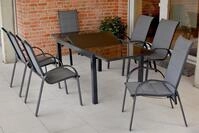 Garten-Essgruppe MERXX "Amalfi", silber (silber, grau), Polyester, Aluminium,