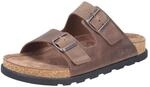 Pantolette RIEKER, Damen, Gr. 40, braun (taupe), Nubukleder, unifarben, Schuhe