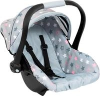 Puppen Autositz BAYER "rosa/goldfarben Schleife", grau (sterne grau),