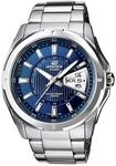 Quarzuhr CASIO EDIFICE, blau (silberfarben, blau), Armbanduhren, Herren, Quarzuhr,