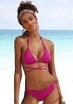 Triangel-Bikini BRUNO BANANI, Damen, Gr. 32, Cup A/B, lila (beere), Microfaser,