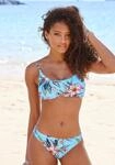 Bustier-Bikini-Top LASCANA "Malia", Damen, Gr. 32, N-Gr, blau (hellblau, bedruckt),