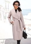 Langmantel LASCANA "mit Bindeg&uuml;rtel und Taschen", Damen, Gr. 34, beige (sand), Web,