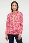 Hoodie ZWILLINGSHERZ "Leo Allover Neon Kante", Damen, Gr. S, pink, Sweatware,