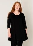 Tunikashirt BASE LEVEL CURVY "Aria", Damen, Gr. 44, schwarz, Single Jersey,