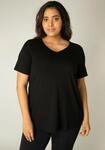T-Shirt BASE LEVEL CURVY "Alba", Damen, Gr. 44, schwarz, Single Jersey, Obermaterial: