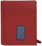 Geldb&ouml;rse BUGATTI "SECURE SLIM", Damen, rot, Leder, leicht gl&auml;nzend, unifarben,
