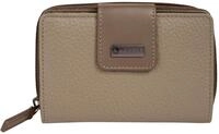 Geldb&ouml;rse BUGATTI "SINA", Damen, beige, Leder, leicht gl&auml;nzend, unifarben,