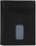 Geldb&ouml;rse BUGATTI "SECURE SLIM", Damen, schwarz, Leder, leicht gl&auml;nzend, unifarben,