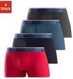 Boxer BENCH. "Boxershorts f&uuml;r Herren", Herren, Gr. S, 4 Stk., blau (rot, blau,