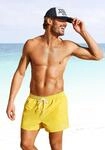Badeshorts S.OLIVER, Herren, Gr. S (48), N-Gr, gelb, Microfaser, Microfaser,