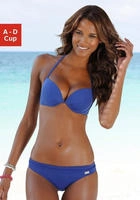 Push-Up-Bikini-Top BUFFALO "Happy", Damen, Gr. 32, Cup A, blau, Microfaser, Polyamid,