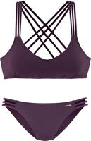 Bustier-Bikini BRUNO BANANI, Damen, Gr. 32, Cup A/B, rot (bordeaux), Polyamid,