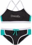 Bustier-Bikini BENCH., Jungen, Gr. 122/128, N-Gr, schwarz (schwarz, mint), Polyamid,