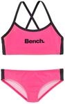 Bustier-Bikini BENCH., Jungen, Gr. 122/128, N-Gr, pink (pink, schwarz), Polyamid,