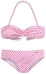 Bandeau-Bikini BUFFALO "Karo Kids", Jungen, Gr. 122/128, N-Gr, rosa (rosa, wei&szlig;),