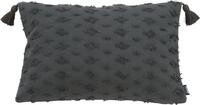 Dekokissen DONE. "Luise", grau (anthrazit, unifarben), B:40cm L:60cm, Baumwolle,