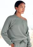 Sweatshirt LASCANA, Damen, Gr. 32/34, gr&uuml;n (salbeigr&uuml;n), Sweatware,...